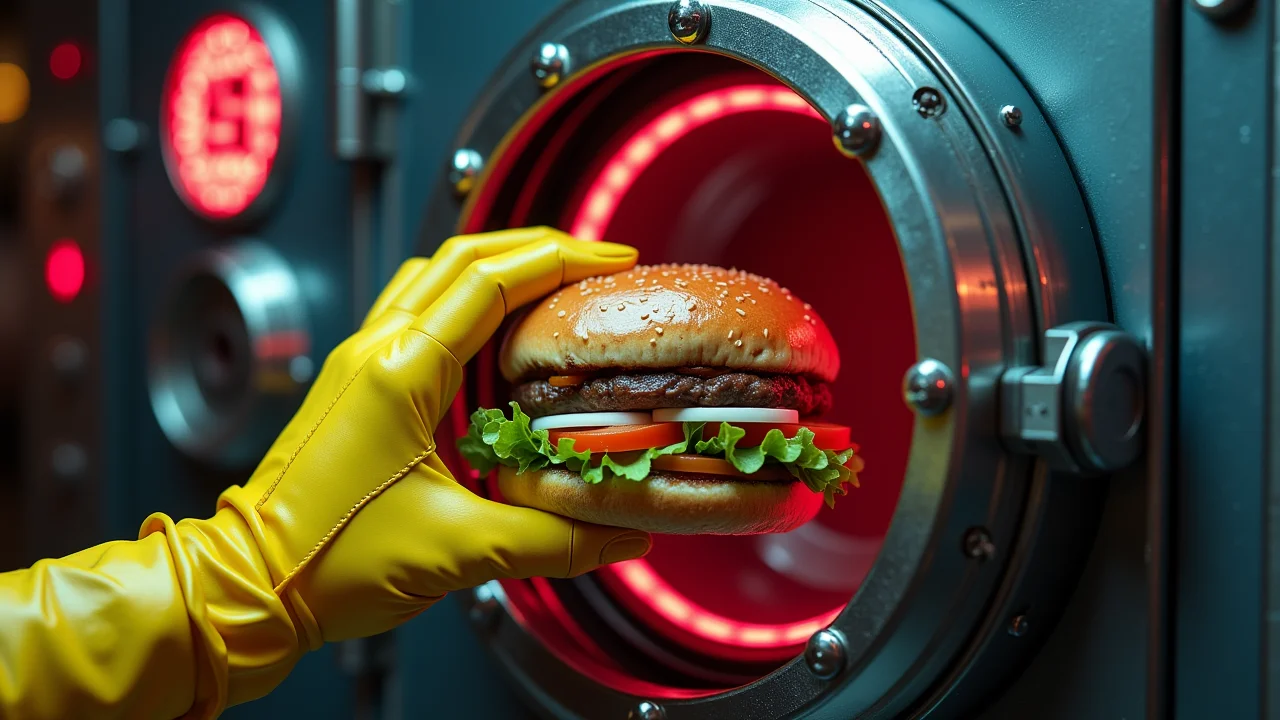 Hamburger removed from the vault