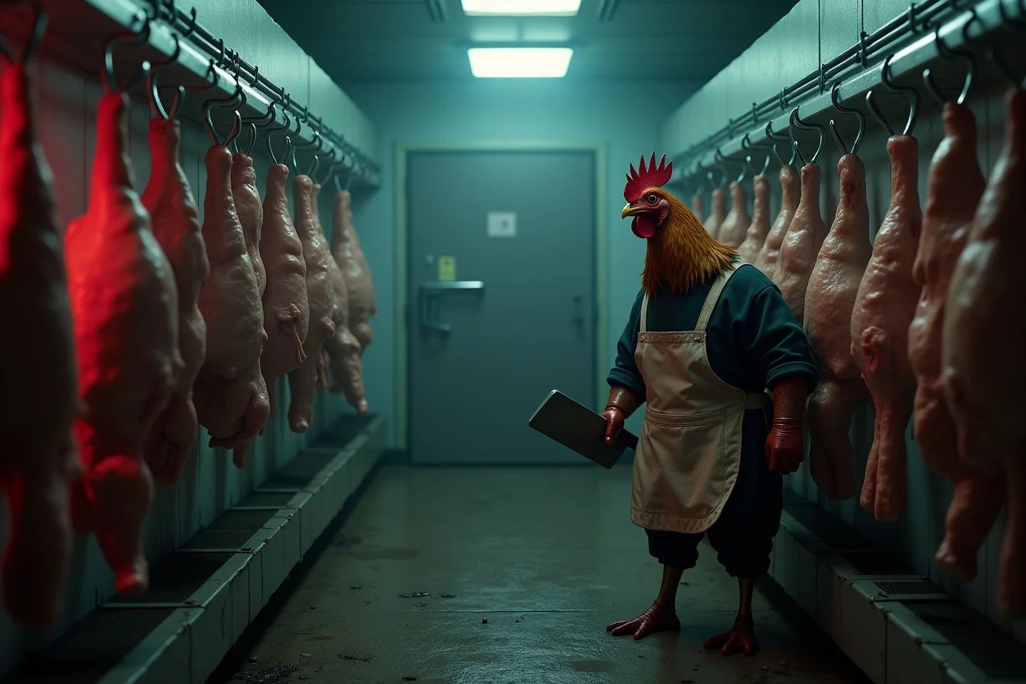 Rooster with cleaver