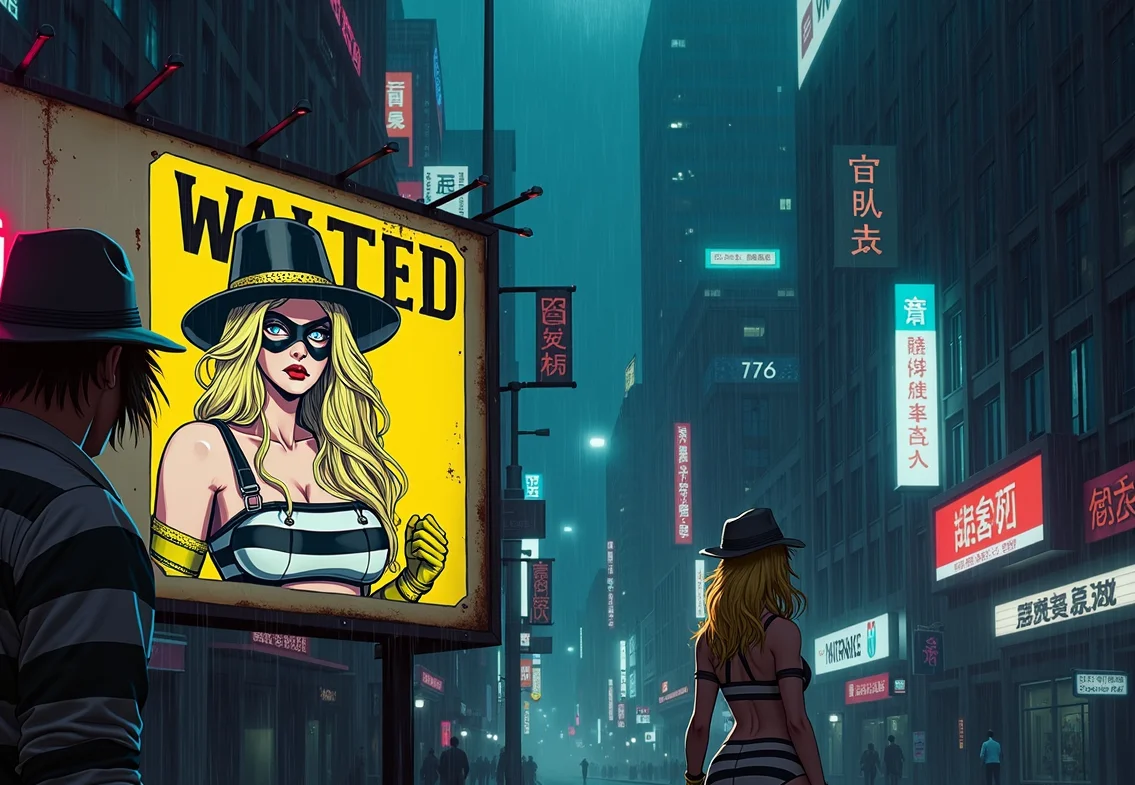 Wanted poster composition