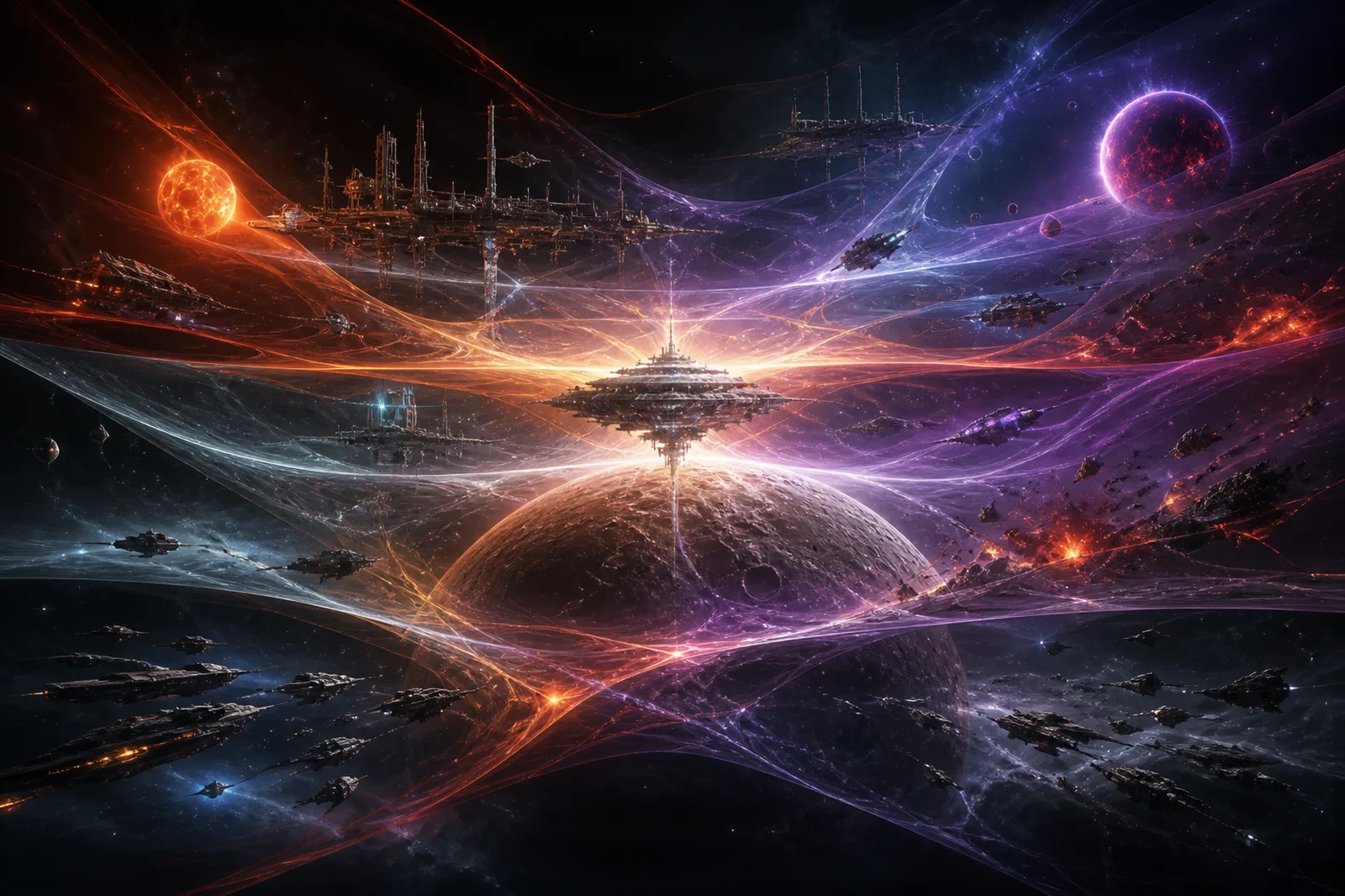 One interplanetary battlefield interleaved across incompatible historical outcomes