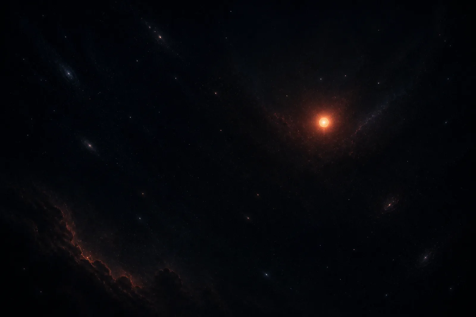 The last ordinary star burning alone in an almost empty universe