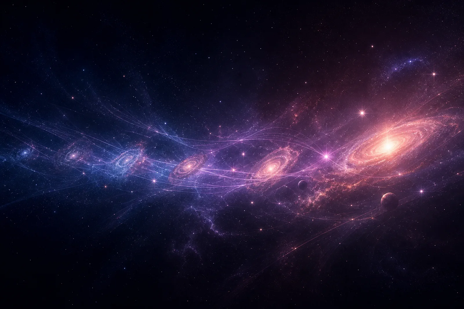 Faint versions of distant galaxies linked by temporal echoes across deep space